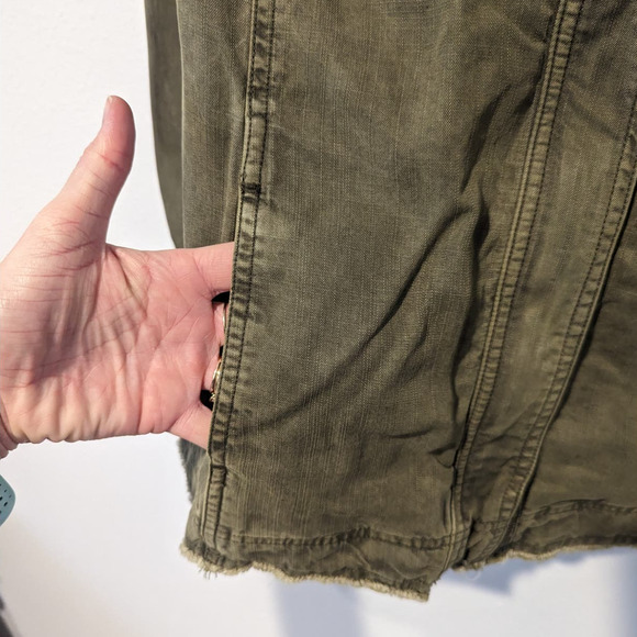 Libby Edelman Army Jacket Olive Green Military Shacket - Picture 4 of 7